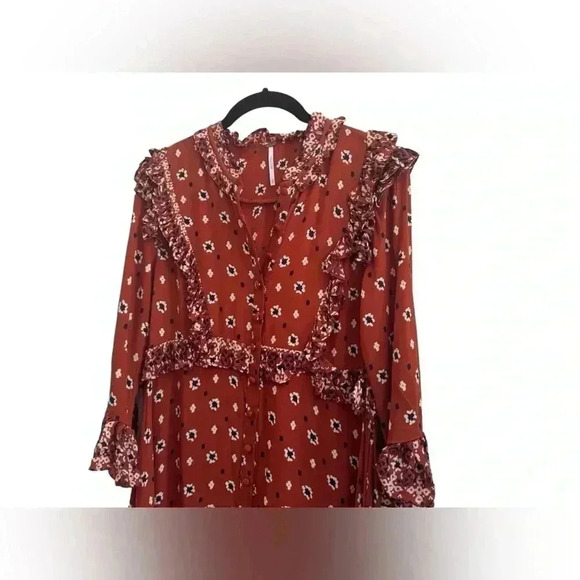 FREE PEOPLE CALICO SKIES MIDI DRESS - Picture 13 of 16